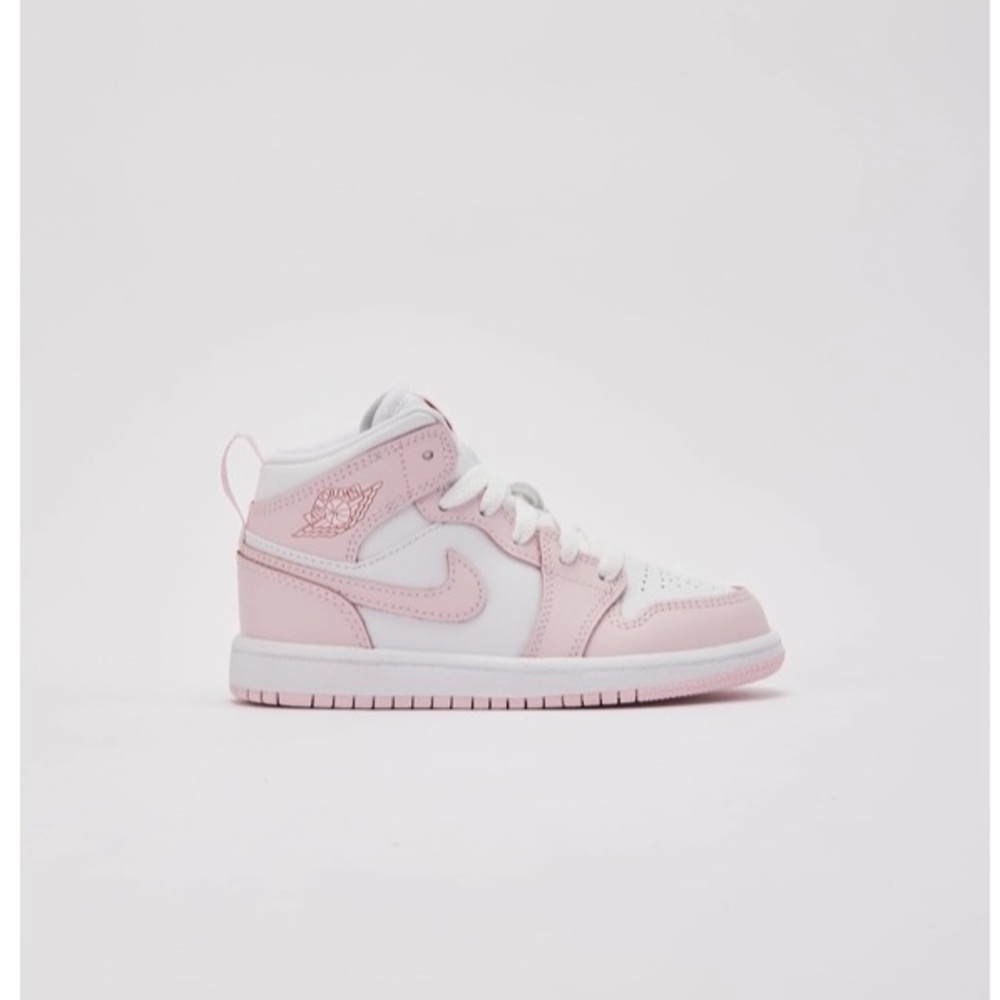 Jordan 1 Mid TD Pink Foam White Red Sneakers